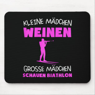 Womens Biathlon Skiing Biathlet Winter Sports Gift Mouse Mat
