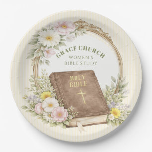 Women's Bible Study   Spring Flowers Paper Plate