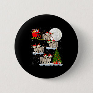 Womens Bichon Frise Dog Santa Sleigh Flying Funny  6 Cm Round Badge