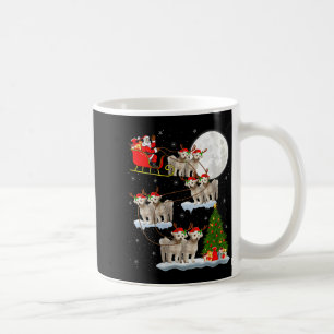 Womens Bichon Frise Dog Santa Sleigh Flying Funny Coffee Mug