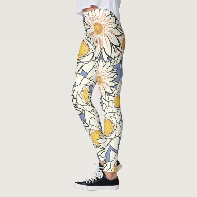 women's big flowers leggings zazzle (Left)