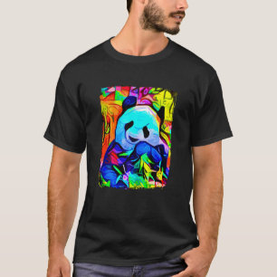 Womens Big Panda  Artsy Colourful Abstract Panda B T-Shirt
