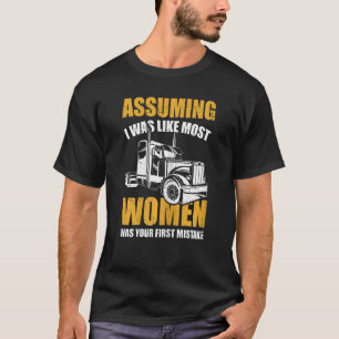 Womens Big Semi Truck Trucking Trucker T-Shirt