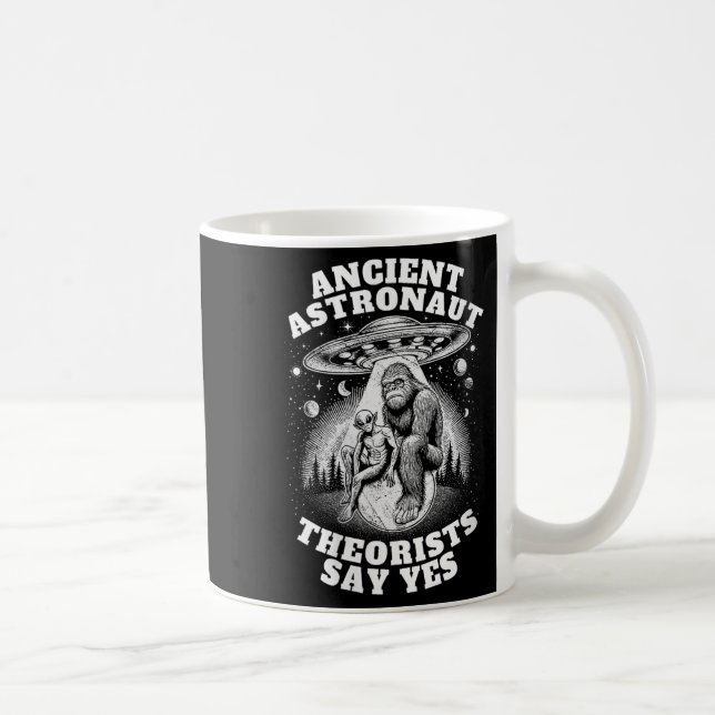 Womens Bigfoot Alien And Ufo I Ancient Astronaut T Coffee Mug (Right)