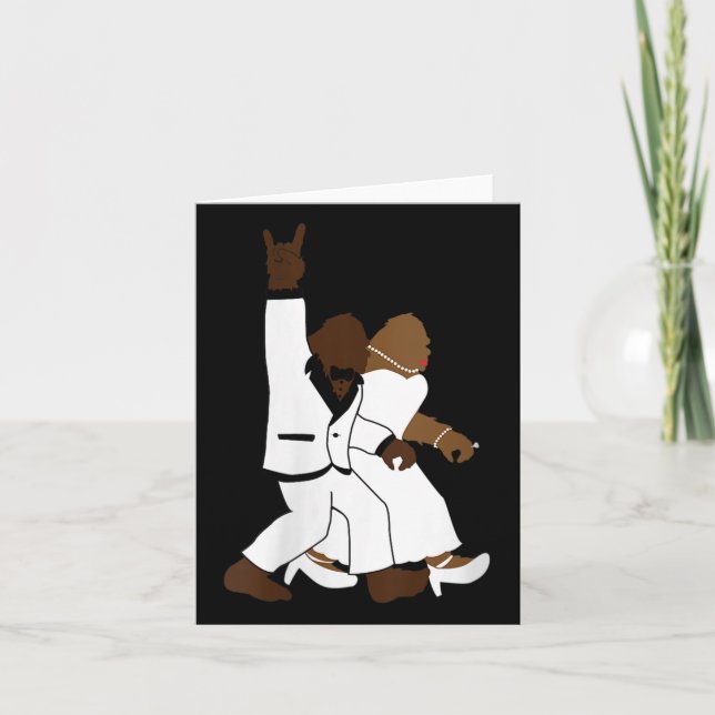 Womens Bigfoot Rock N Roll Newlywed Wedding Gift F Card (Front)