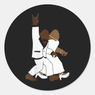 Womens Bigfoot Rock N Roll Newlywed Wedding Gift F Classic Round Sticker