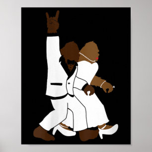 Womens Bigfoot Rock N Roll Newlywed Wedding Gift F Poster