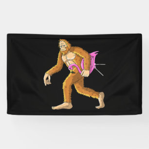 Womens Bigfoot With Flamingo Animal Costume Gift Banner