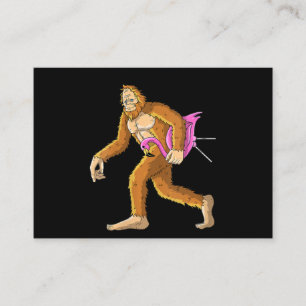 Womens Bigfoot With Flamingo Animal Costume Gift Enclosure Card