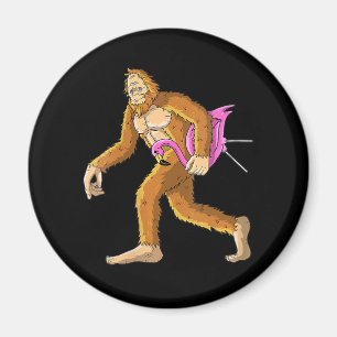 Womens Bigfoot With Flamingo Animal Costume Gift Magnet