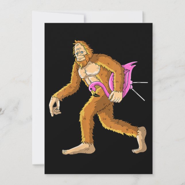 Womens Bigfoot With Flamingo Animal Costume Gift Save The Date (Front)