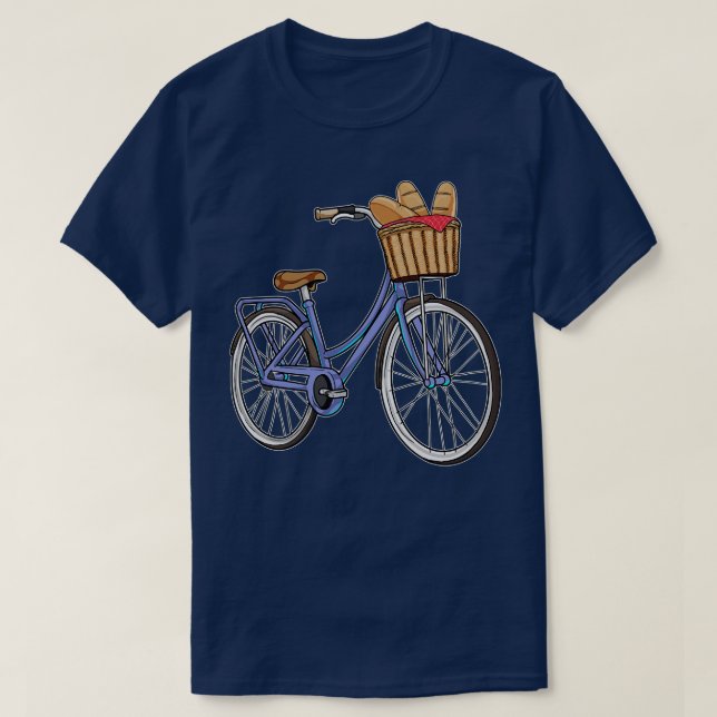Womens bike with Basket Bread T-Shirt (Design Front)