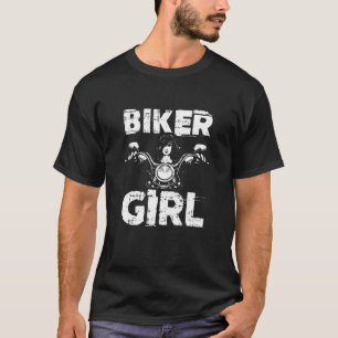 Womens Biker Girl Motorcycle Cool Chick Ladies Bab T-Shirt