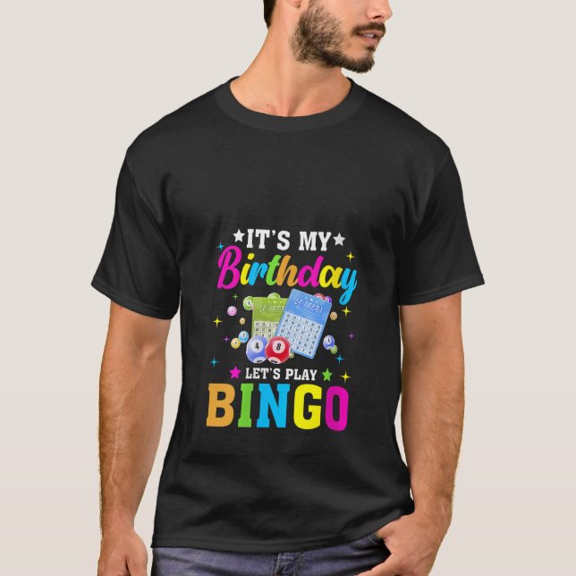 Womens Bingo It s My Birthday Let s Play Bingo Vin T-Shirt (Front)