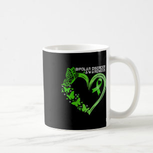 Womens Bipolar Disorder Awareness Green Ribbon Bip Coffee Mug