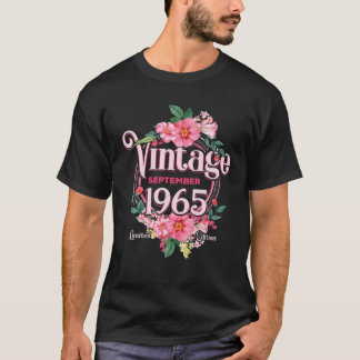 Womens Birthday Born In September 1965 Flowers Bda T-Shirt