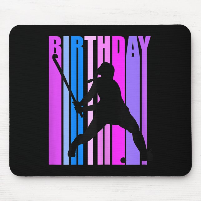 Womens Birthday Field Hockey Player Sports Girls T Mouse Mat (Front)