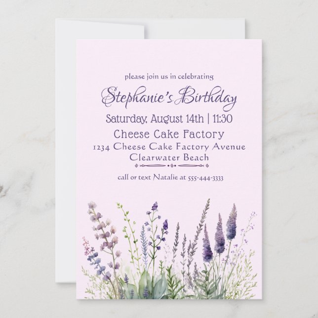 Women's Birthday Luncheon Invitation (Front)