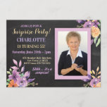 Women's Birthday Party Photo Flowers Chalk Invite<br><div class="desc">Women's Birthday Party Photo Flowers Rustic Invite

Personalise the template to create your perfect invite 
View our Zazzle store for our full selection of designs:
https://www.zazzle.co.uk/neonblooms?rf=238213803558726188

Photo Copyright Dreamstime</div>