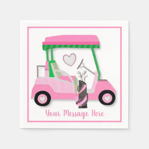 Women's Birthday Retirement Pink Golf Theme Party  Napkin