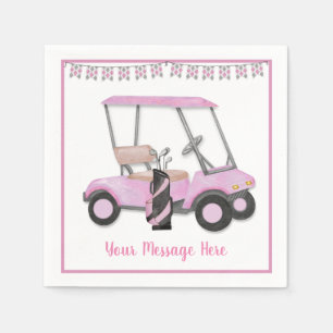 Women's Birthday Retirement Pink Golf Theme Party  Napkin