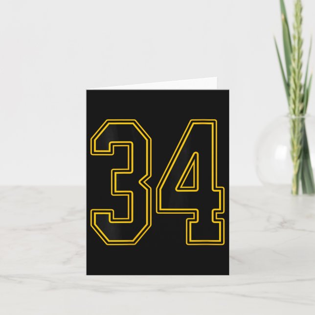 Womens Black And Gold Number Jersey Player Uniform Card (Front)