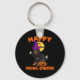 Womens Black And Tan Cocker Spaniel Dog Witch Key Ring