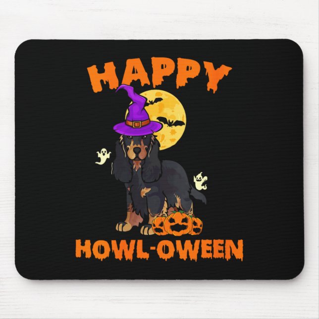 Womens Black And Tan Cocker Spaniel Dog Witch Mouse Mat (Front)