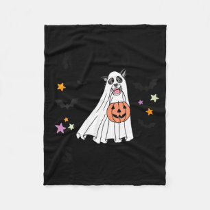 Womens Black And White Border Collie Boo Dog Fleece Blanket