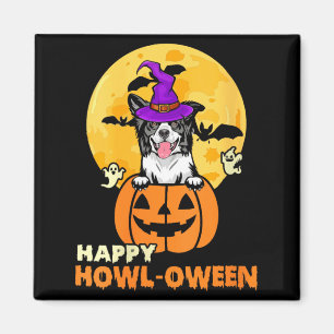 Womens Black And White Border Collie Witch Dog Magnet
