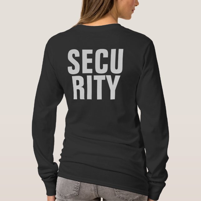 Womens Black And White Customise Security Template T-Shirt (Back)