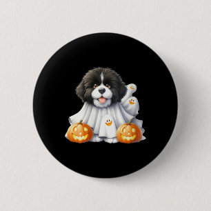Womens Black And White Halloween Dog Ghost Dog 6 Cm Round Badge