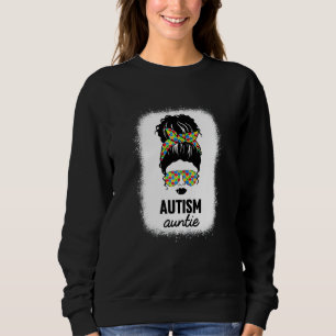 Womens Black Autism Auntie Autism Awareness Aunt N Sweatshirt