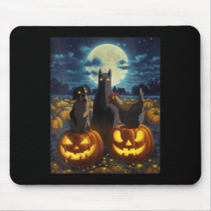 Womens Black Cat Dog Chicken Halloween Pumpkin Mouse Mat