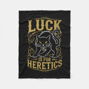 Women's black cat luck is for heretics witch fleece blanket