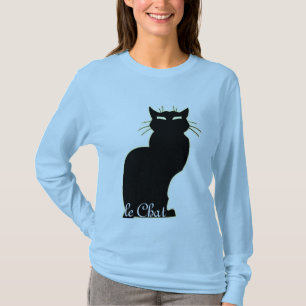 Women's Black Cat Shirt le Chat Ladies Cat Top