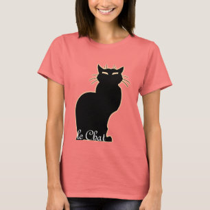 Women's Black Cat Shirt le Chat Ladies Cat Top