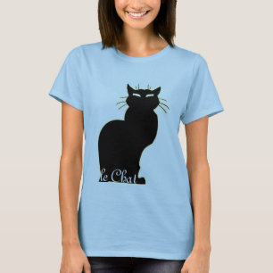 Women's Black Cat Shirt le Chat Ladies Cat Top