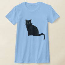 Women's Black Cat V-neck Tshirt