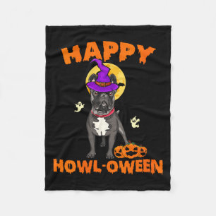 Womens Black French Bulldog Witch Costume Dog Fleece Blanket
