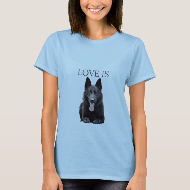 Womens Black German Shepherd Shepard T Dog Mum Dad T-Shirt (Front)