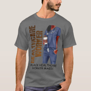 Womens Black Healthcare Worker Women Pride Month H T-Shirt