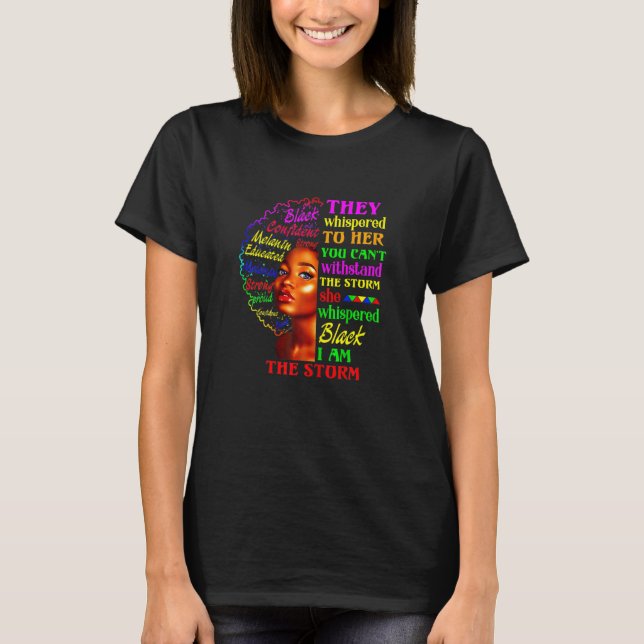 Womens Black History Month  African Woman Afro I A T-Shirt (Front)