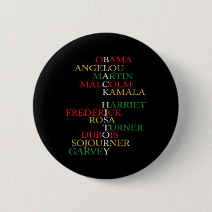 Womens Black History Month Apparel Powerful Leader 6 Cm Round Badge