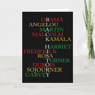 Womens Black History Month Apparel Powerful Leader Card