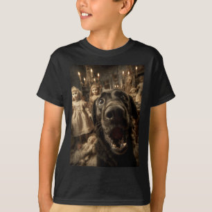 Womens Black Labrador Selfie With Y Dolls Spooky T-Shirt