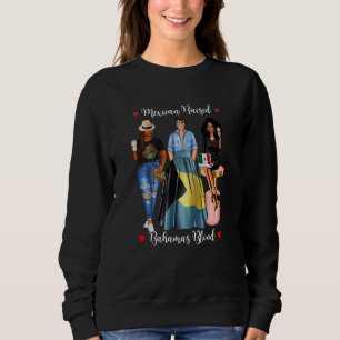 Womens Black Mexican Raised Bajan Blood Bahamas Ro Sweatshirt