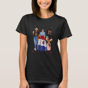 Womens Black Mexican Womens Half Mexican Paraguaya T-Shirt