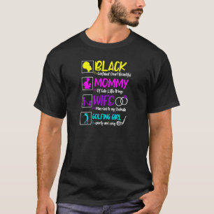 Womens Black Mummy Wife Golf Mothers Day Cute Mum T-Shirt