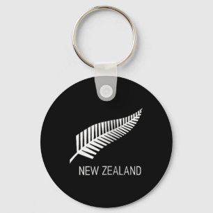 Womens Black New Zealand Fern Shirt Mens Black Pro Key Ring